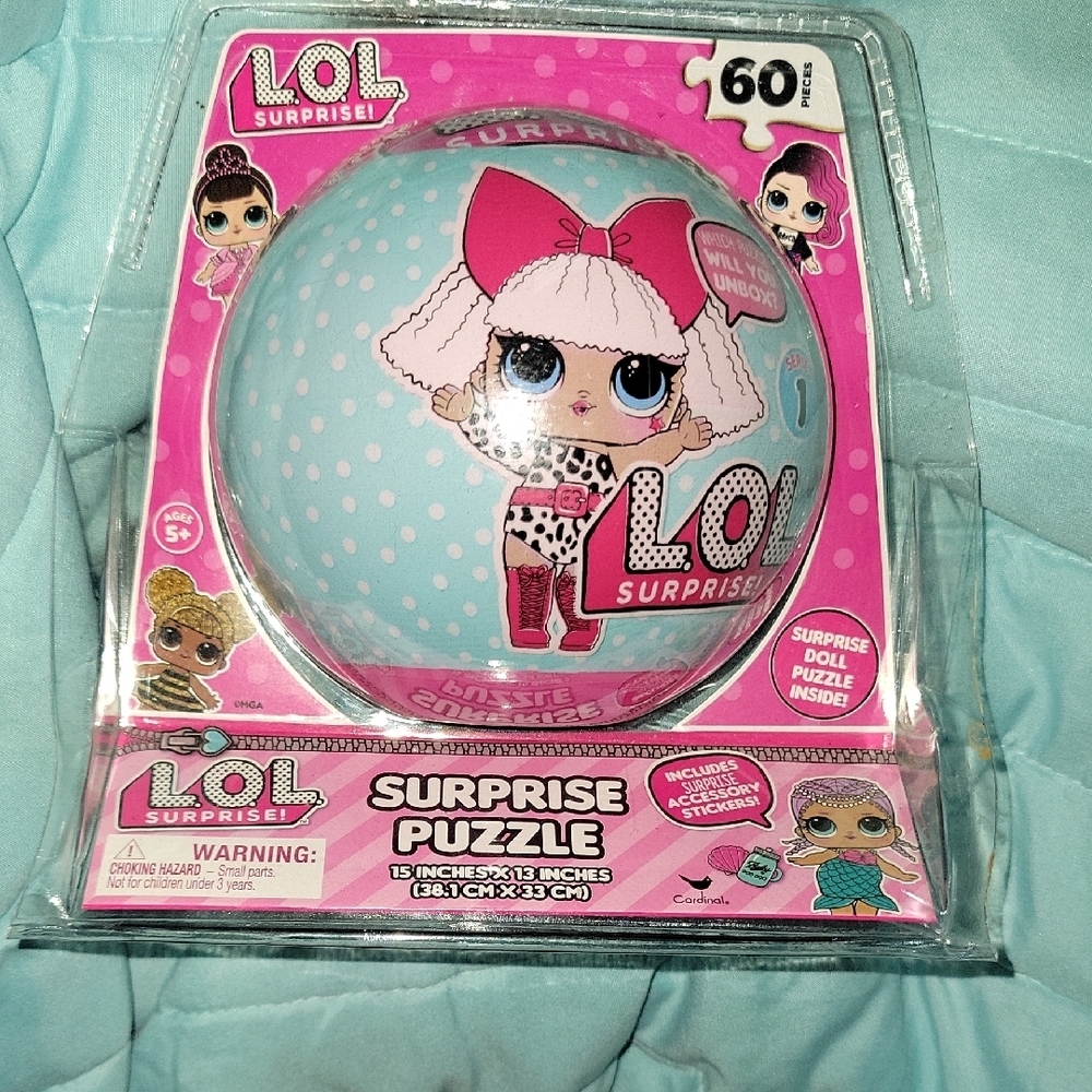 Puzzle L.O.L. Surprise! 60 Pieces with Pink and Blue LoL Doll Design